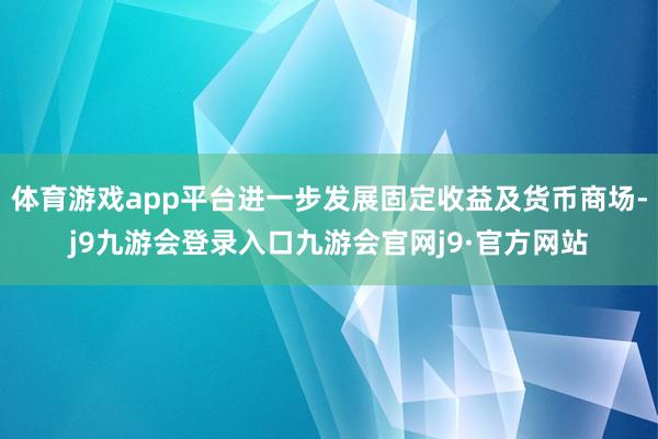 体育游戏app平台进一步发展固定收益及货币商场-j9九游会登录入口九游会官网j9·官方网站